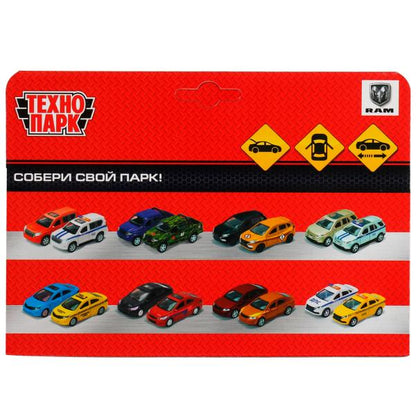 RAM1500-13-WH336807 Машина металл DODGE RAM 1500 REBEL 13 см, двери, багаж, инер, белый, кор. Техноп