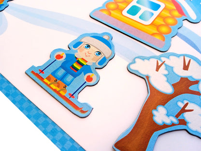 Игра магнитная "Времена года" Серия Магнитные истории (европодвес)