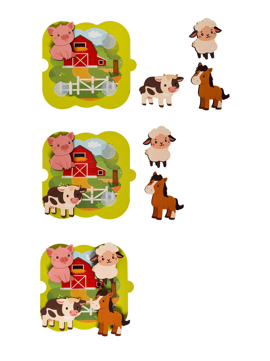 Игрушка из дерева на липучках "Животные" 16 эл.