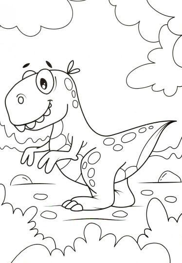 МОЯ РАСКРАСКА А4 чёрная. ДИНОЗАВРИКИ