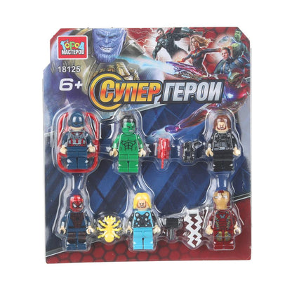 Конструктор фигурки супергерои -6 шт. Grands maîtres en cor.2*144шт