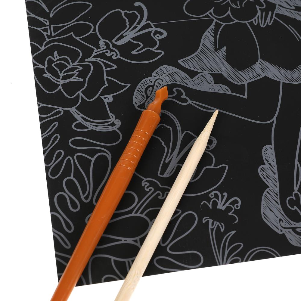 SCRATCHART-CLR-EN1 313947 Набор д/дет творчества ЭНЧЕНТИМАЛС гравюра 18*24 см, цветная МУЛЬТИ АРТ