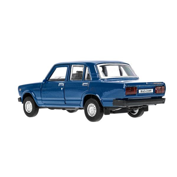 Машина металл LADA ваз-2105 1997 12 cm, двери, багаж, инерц.темно-синий,кор. Технопарк в кор.2*36шт