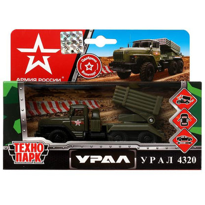 SB-15-35-M5(GR)-WB Машина металл АРМИЯ РОССИИ УРАЛ с ракетами 12см, двер., под. дет.,инер.,кор. Техн