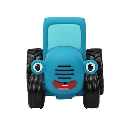 Игрушка пластизоль для ванны СИНИЙ ТРАКТОР с улыбкой 10 см, 1шт, сетка синяя КАПИТОШКА в кор.50шт