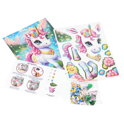Аппликация пайетками 3D волшебный единорог МУЛЬТИ АРТ в кор.100шт