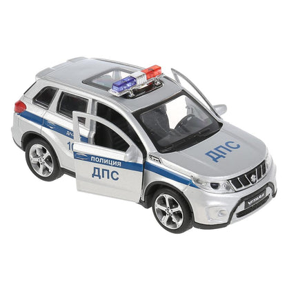 Machine en métal SUZUKI VITARA ПОЛИЦИЯ 12 cm, double, bagage, serebr, в кор. Parc technologique dans le cor.2*36шт