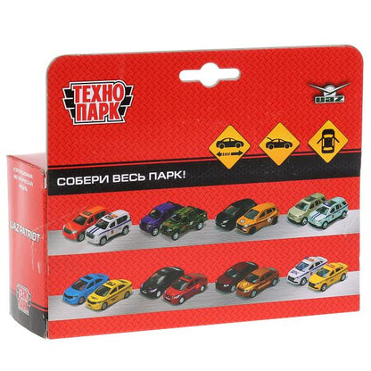 Машина металл УАЗ Патриот полиция 12см,открыв. двери, инерц. в кор. ТМ Технопарк в кор.2*24шт