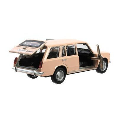 Машина металл ваз-2102 12 см, двери, багажник, инер,бежевый, кор. Технопарк в кор.2*36шт