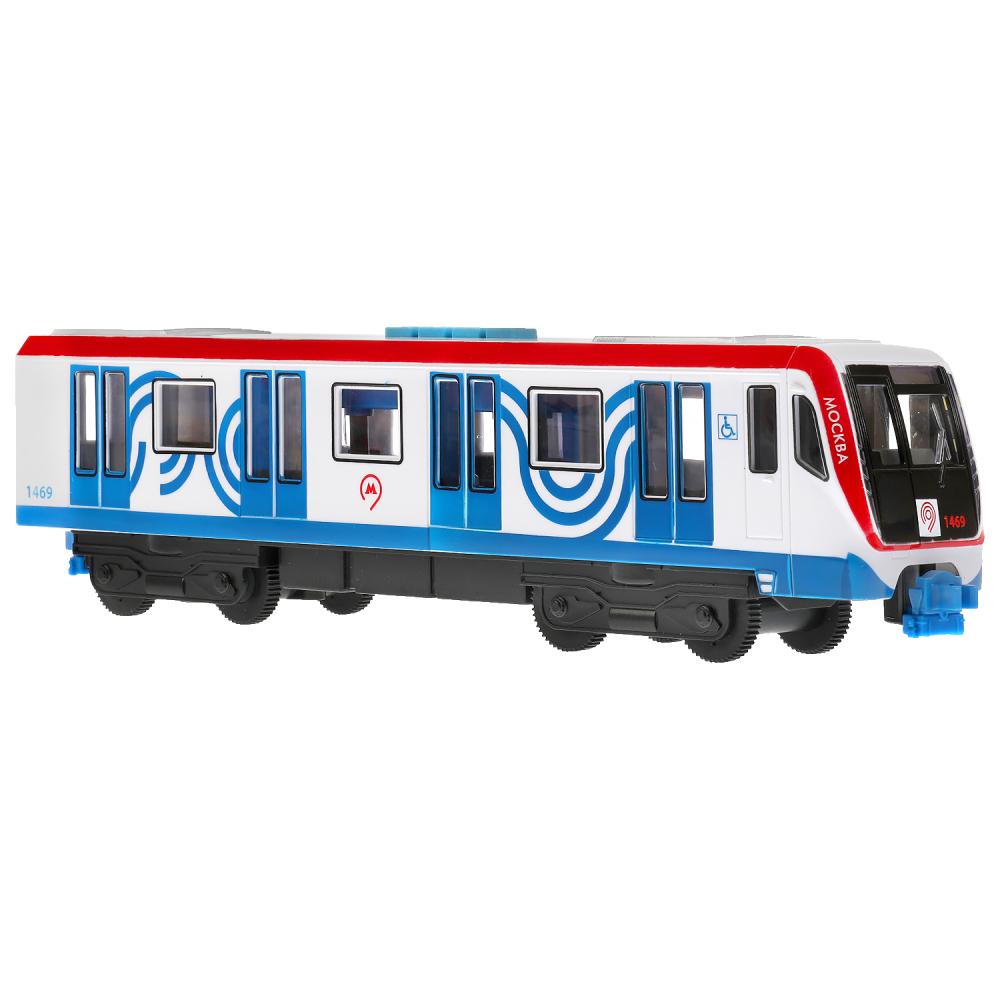 Технопарк. Вагон метро метрополитен 30см, пластик свет-звук двери, син, арт.SUBWAYMSC-30PLMETRO-WHBU