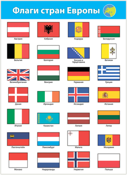 4127 Комплект плакатов. Флаги мира