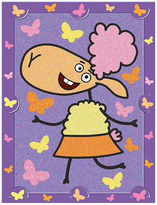 Отель у овечек. Фреска из песка картина в рамке "Белла и блестящие бабочки"