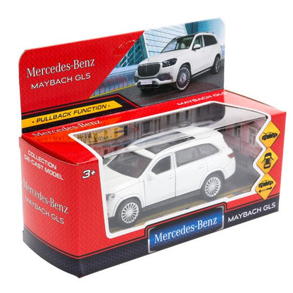 Машина металл MERCEDES-BENZ gls maybach 12см, дв,баг,ин,белый, кор. Технопарк в кор.2*36шт