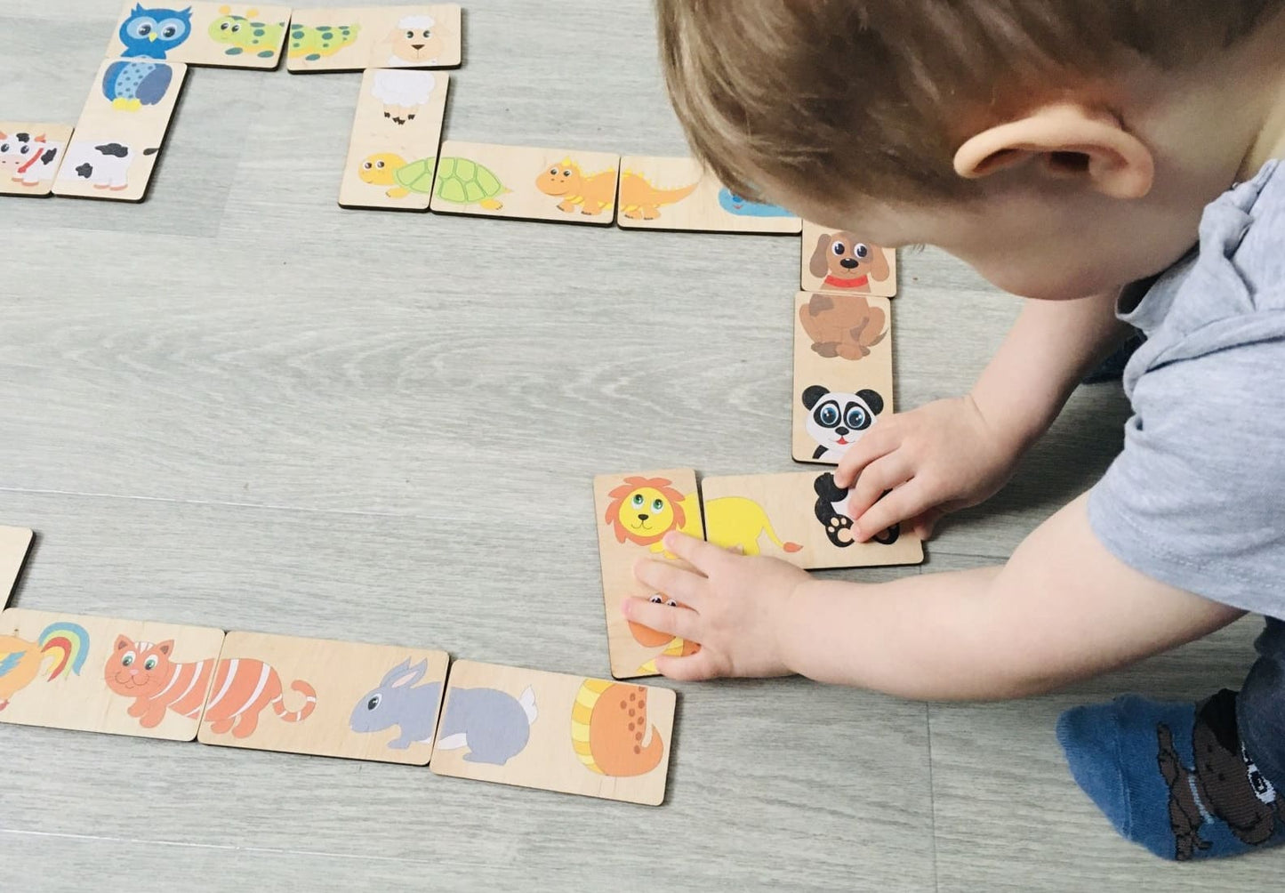 00771 Домино деревянное "Веселая змейка"