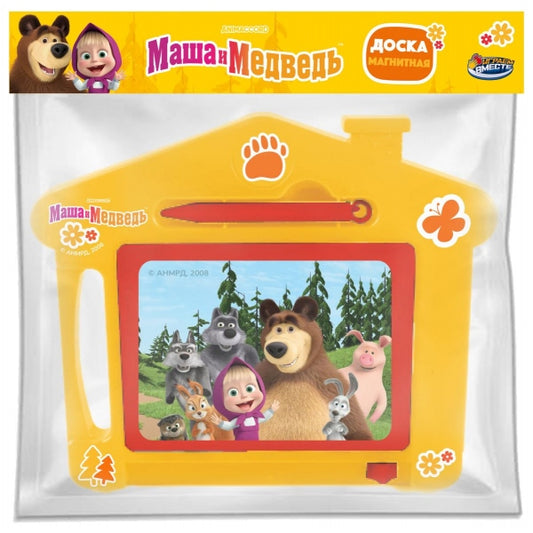 Доска для рисования Маша и Медведь магнитная, ч/б, 22*19см ИГРАЕМ ВМЕСТЕ в кор.2*96шт