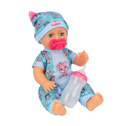 Пупс озвучивает 25см, пьет, пишет, закр. глазки, 4акс, 50 звуков КАРАПУЗ в кор.24шт