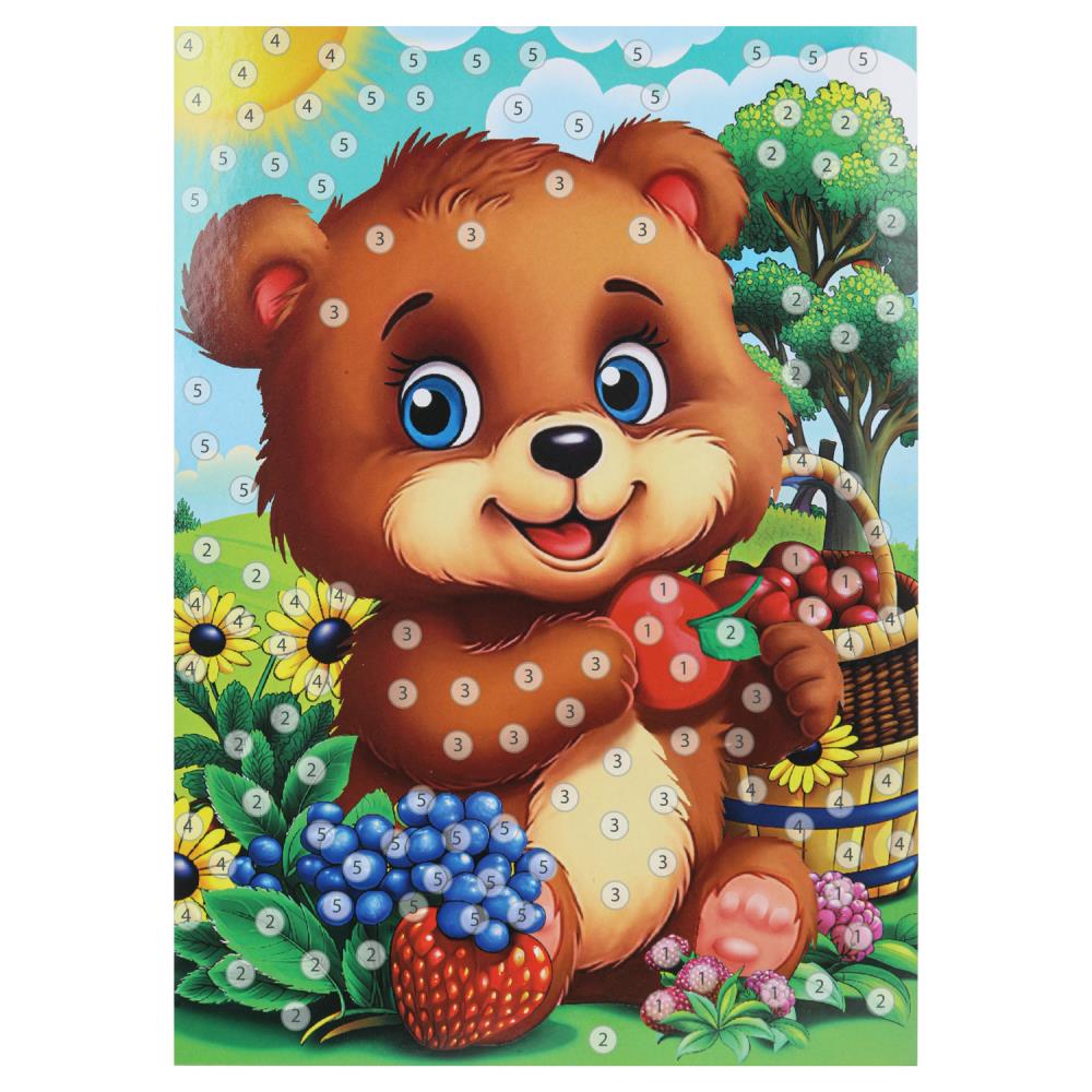 Аппликация Со стразами 15*21 см медвежонок МУЛЬТИ АРТ в кор.100шт