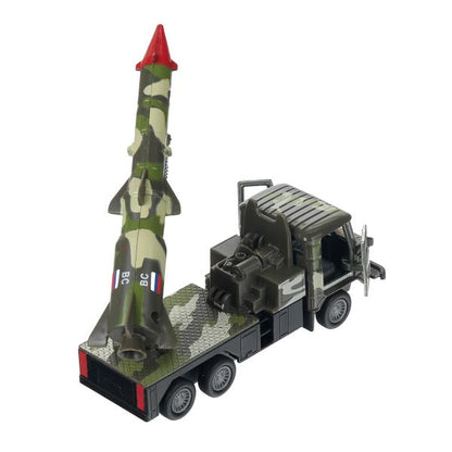 МАШИНА "ТЕХНОПАРК"МЕТАЛЛ. ИНЕРЦ. ГАЗ 66 С РАКЕТОЙ, 12СМ ЗЕЛ. КАМУФ.,ОТКРЫВ. ДВЕРИ В КОР в кор.2*24шт