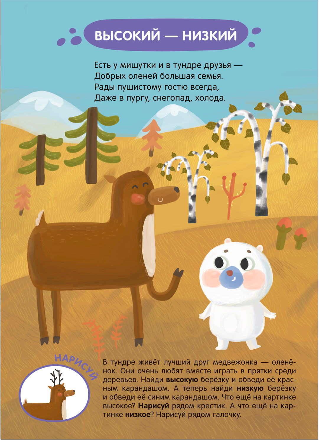 Задания и задачки для малышей 2+. Медвежонок на севере