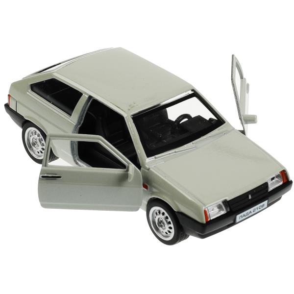 Машина металл ВАЗ-2108 "СПУТНИК" 12 см, дверь, сумка, инерц, серебристый, кор. Технопарк в кор.2*36шт