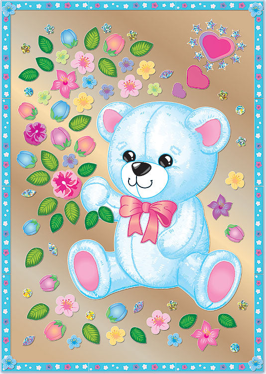 Набор для изготовления картины "Мишка с цветами" (антистресс)