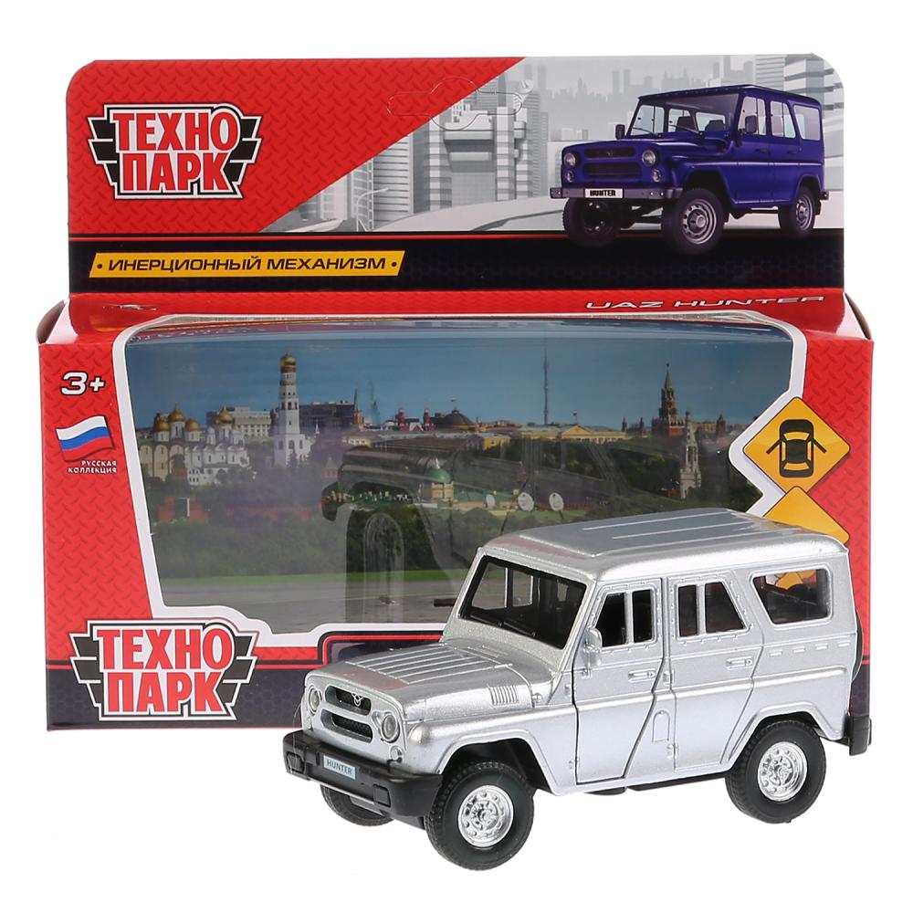 ТМ Технопарк. Машина металл "UAZ HUNTER" 12см, открыв. двери, инерц., СЕРЕБРИСТЫЙ в кор в кор.2*36шт