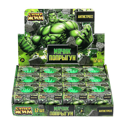 Супер Жим. Игрушка мялка "Мяч-попрыгун" 6см, цвета в асс.,уп-12шт в кор.12уп. арт.TG01H-JB-RU