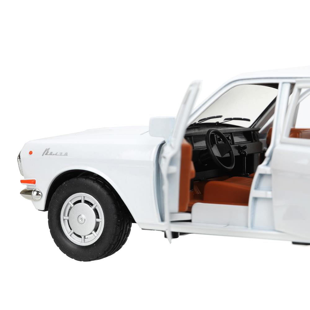 ГАЗ 2401 свет-звук 19,7 см, дв, кепка, баг, ин, белый Технопарк в кор.2*24шт