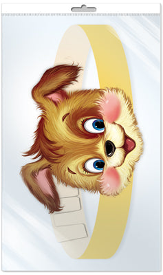 *МА-8476 Маска-ободок В ПАПКЕ. Собачка (в индивидуальной упаковке, с европодвесом и клеевым клапаном) - группа Животные