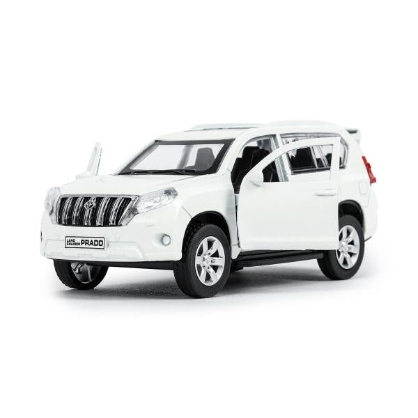 Машина металл "TOYOTA PRADO", длина 12см, открыв. двери, инерц, БЕЛЫЙ в кор.Технопарк в кор.2*36шт