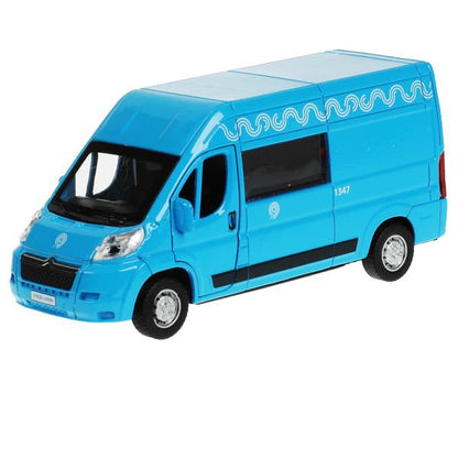 Технопарк. Модель "Citroen Jumper Метрополитен" 14см, двер, баг,инер, синий арт.JUMPER-14MOS-BU (72)