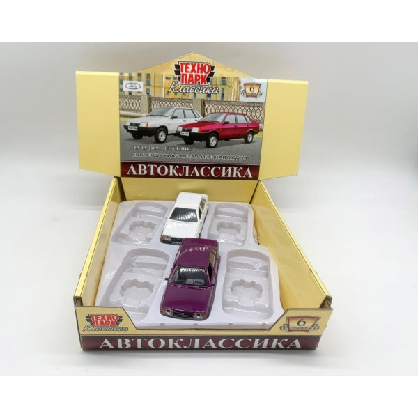 LADA21099-12DB6-MIX Машина металл LADA -21099 АВТОКЛАССИКА 12 см, двер, баг, ин, асс, дисп. Технопар