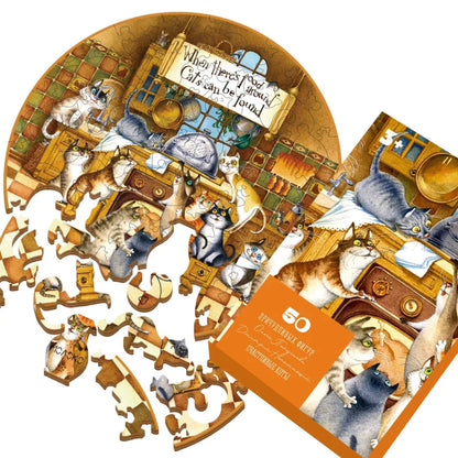 Пазл деревянный Счастливые коты, 50 дет