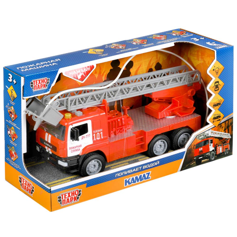 Machine à laver en plastique KAMAZ ПОЖАРНАЯ МАШИНА 30см, вода, двери, инер, кор. Parc technologique en cor.2*12шт