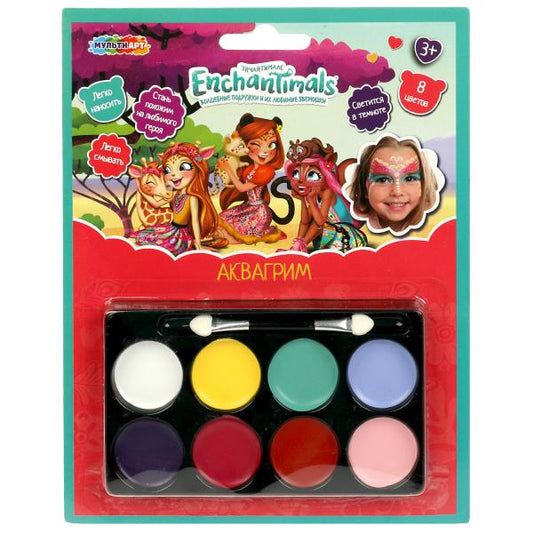 Akvagrim, palette, 8 цв ЭНЧАНТИМАЛС MultiArt en cor.48шт