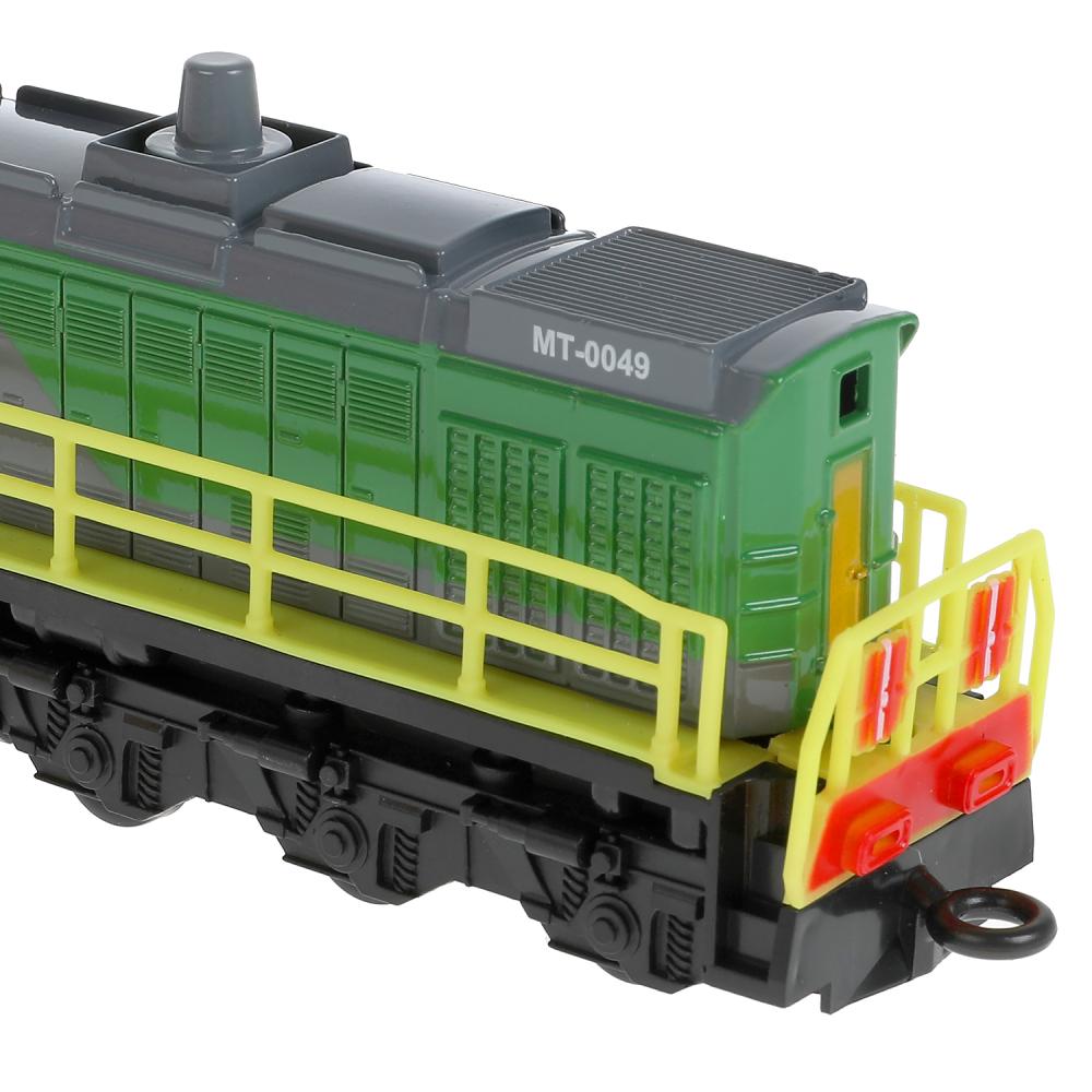 4630115529163 Модель металл свет-звук ЛОКОМОТИВ 19 см, двери, инерц, зеленый, кор. Технопарк в кор.2*2