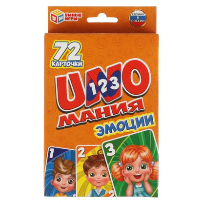 Émotions. Уномания. Коробка с европодвесом. cartes 72 pièces. 85х62 mm. Умные игры в кор.50шт