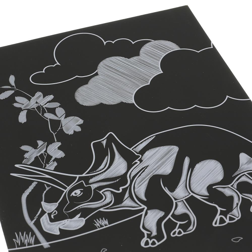 МультиАрт. Гравюра "Динозавр" 18х24 см золотая в конверте арт.100SCRATCHART-GOLD-DINO1