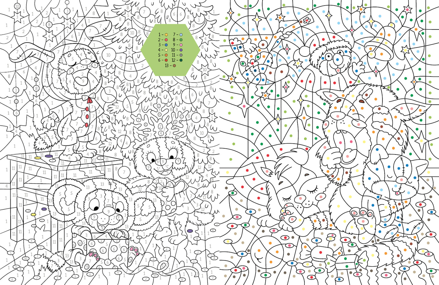 Зенюк. Про Федю, Васю и Тосю. Раскраска по номерам