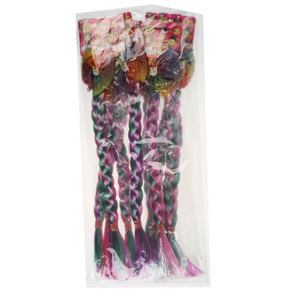 Аксесс д/девочек СКАЗОЧНЫЙ ПАТРУЛЬ резинка с косой/бант (rose/фиол/бирюз)МИЛАЯ ЛЕДИ уп-10шт в kor50up