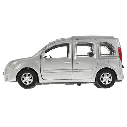 ТМ Технопарк. Машина металл "RENAULT KANGOO" 12см, открыв. двери, инерц., СЕРЕБР. в кор в кор.2*36шт