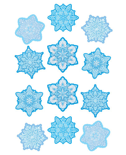 *КБ-17074 Комплект для оформления интерьера. Встретим Новый год! (6 видов снежинок по 2 шт.)