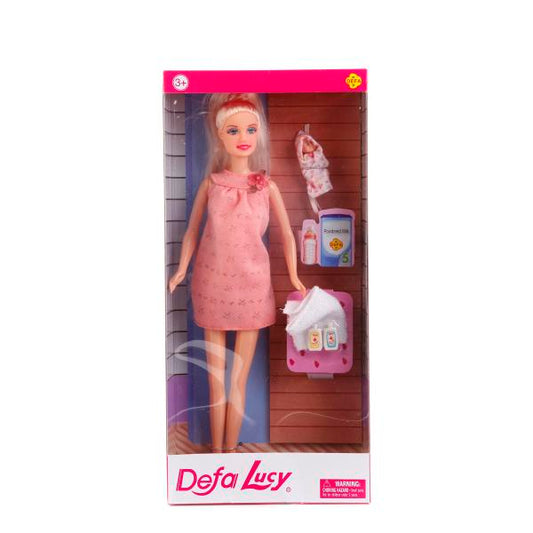 КУКЛА БЕРЕМЕННАЯ (СЪЕМНЫЙ ЖИВОТ) + МАЛЫШ, С АКСЕСС., В АССОРТ. В КОР. в кор.24шт