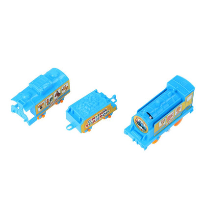 Железная дорога мультяшная СИНИЙ ТРАКТОР длина пути 118, кор.35*27*4см ТЕХНОДРАЙВ в кор.2*30шт