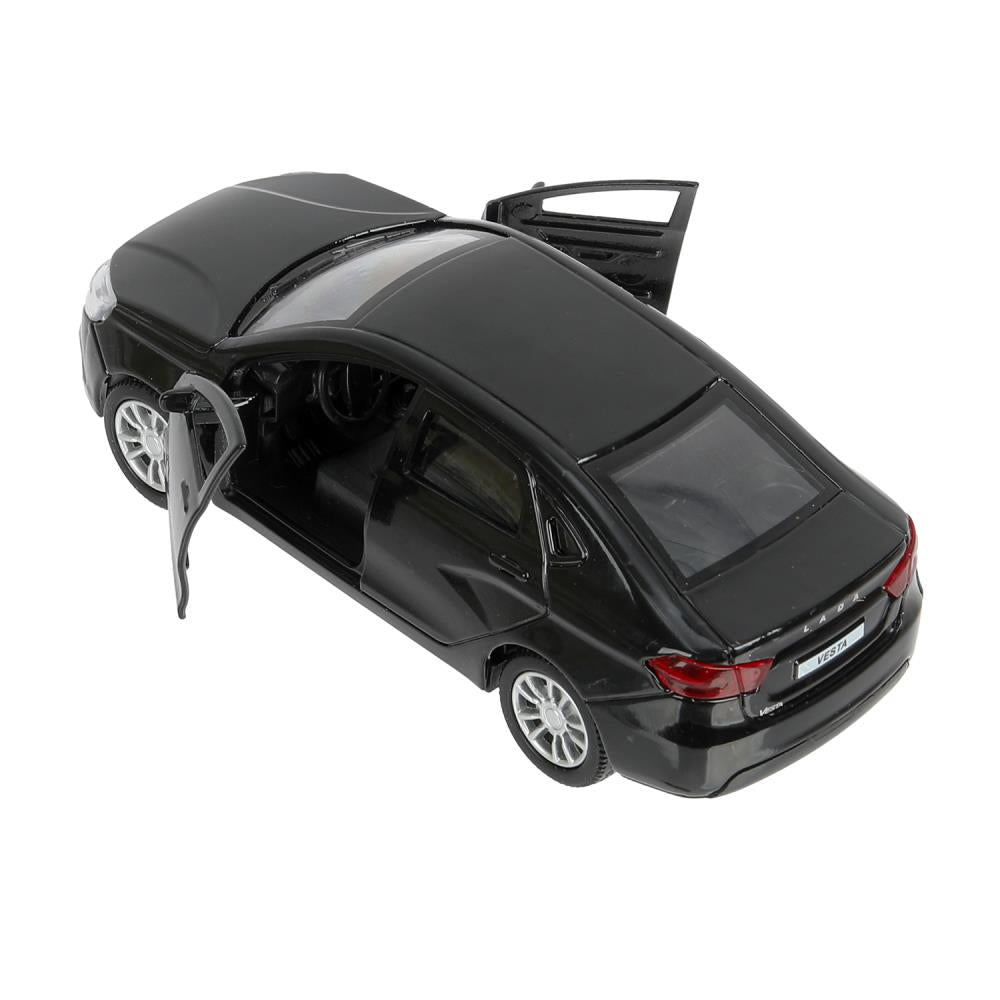 Машина металл LADA vesta 11,5 см, двери, черный, кор. Технопарк в кор.2*36шт