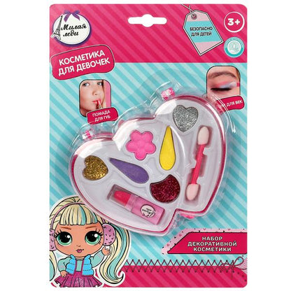 Косметика ДЛЯ ДЕВОЧЕК набор косметики: тени для век, помада МИЛАЯ ЛЕДИ в кор.2*180шт