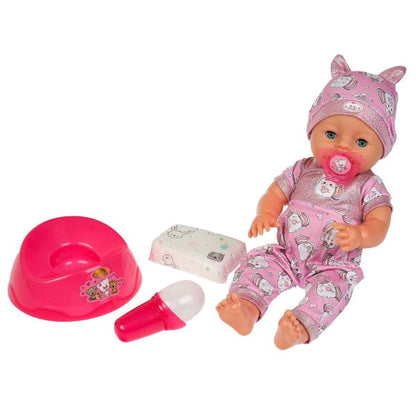 Пупс озвуч Шаинский музыка 40см, пьет, писает, закр. глазки, 4 акс, 100 фраз КАРАПУЗ в кор.8шт