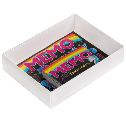 Единороги. Карточная игра Мемо. 50 карточек 65х95мм. Коробка: 125х170х40мм. Умные игры в кор.50шт