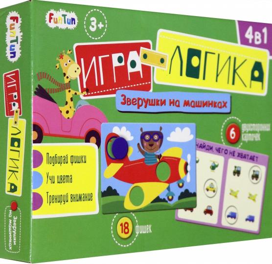 Игра-логика - Зверушки на машинках,F1199001P