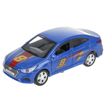 SOLARIS2-12SRT-BU 299329 Машина металл hyundai solaris спорт 12см, откр. двери, инерц.синий в кор.